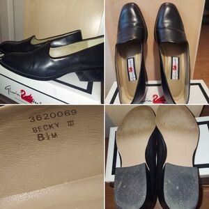Gloria Vanderbilt Black Leather Becky III Slip-On Mules